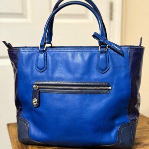 Authentic Royal Blue Leather Coach Bag